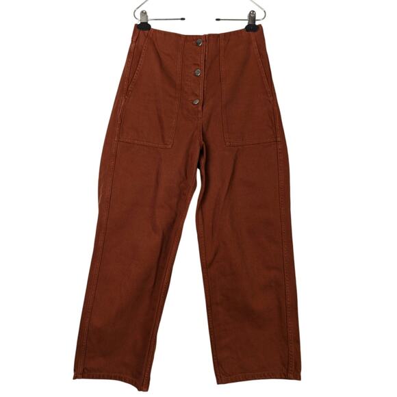 & Other Stories Stockholm Atelier Pants Womens 8 High Waisted Button Fly Scandi - Picture 1 of 6
